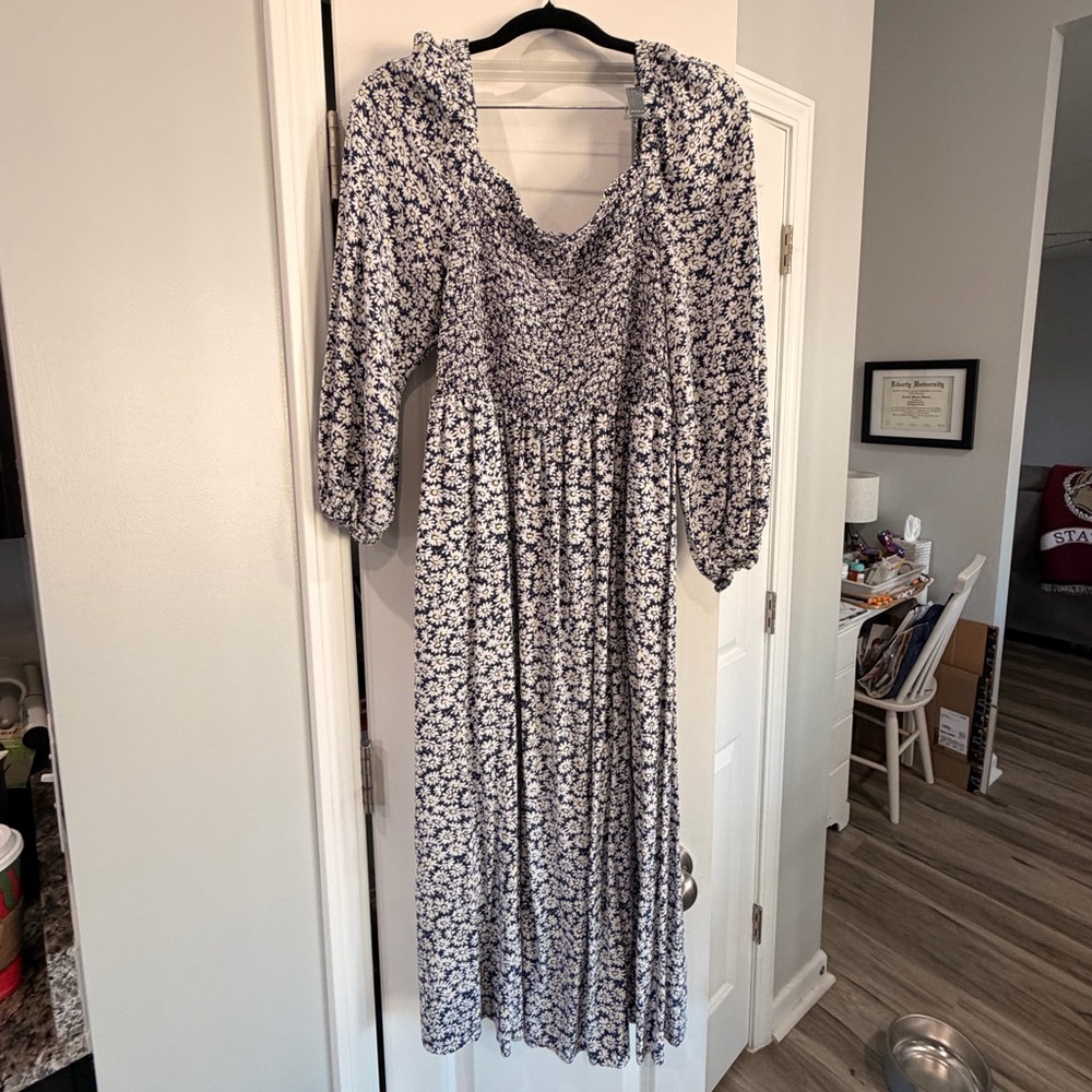 J. Crew Floral 3/4 Sleeve Dress